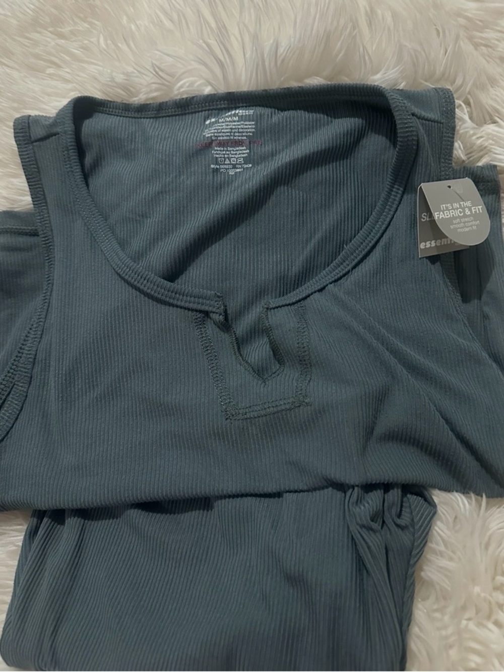 Essentials Ribbed Tank Top in Dark Teal